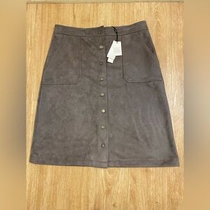 Tahari  brown  Button-Front A-Line Skirt